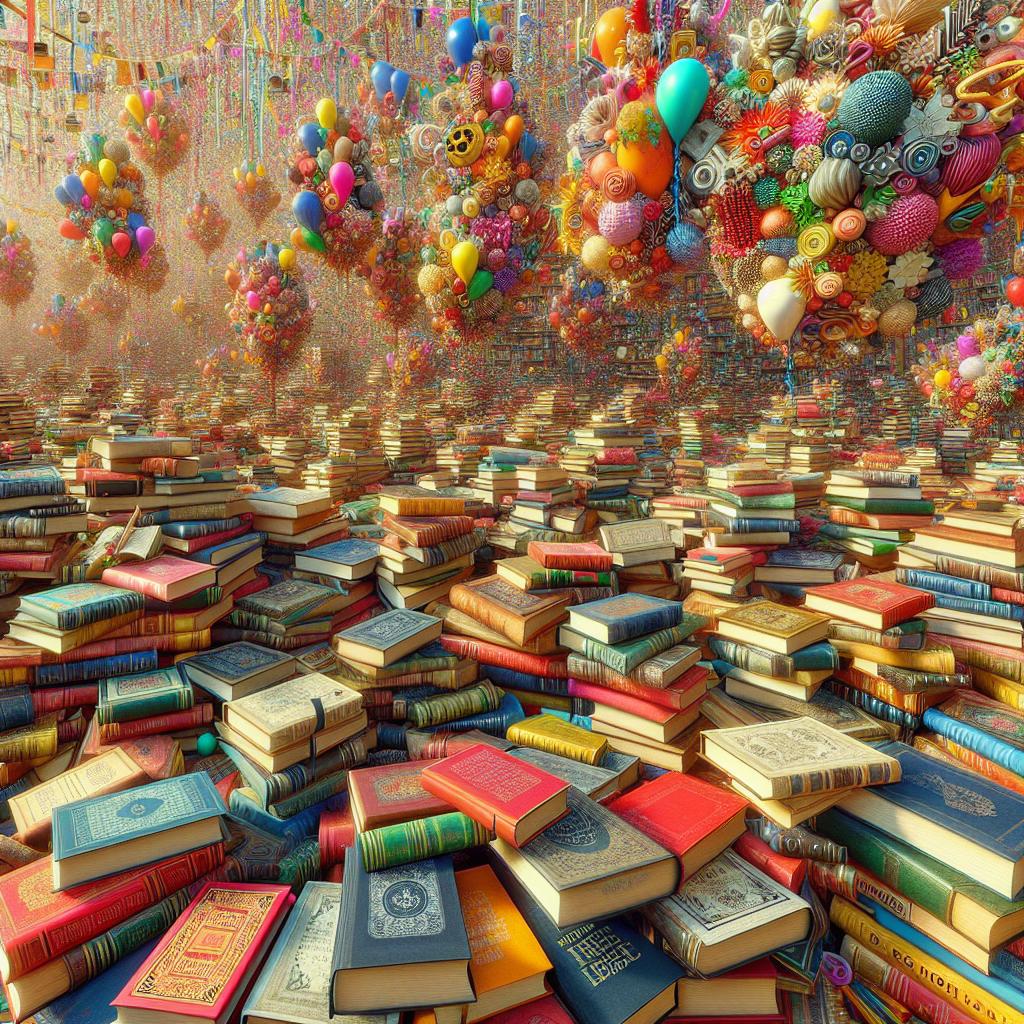 Colorful book celebration scene