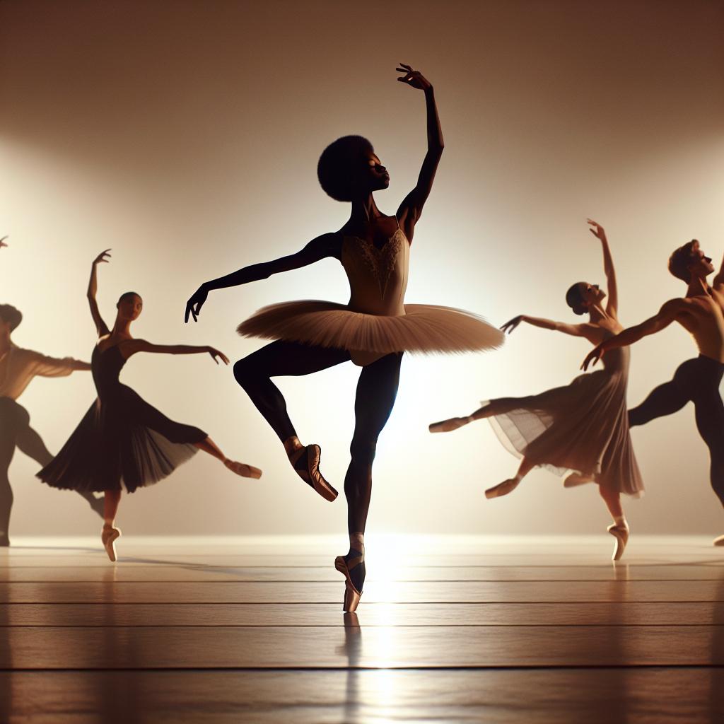Ballet dancers in motion.