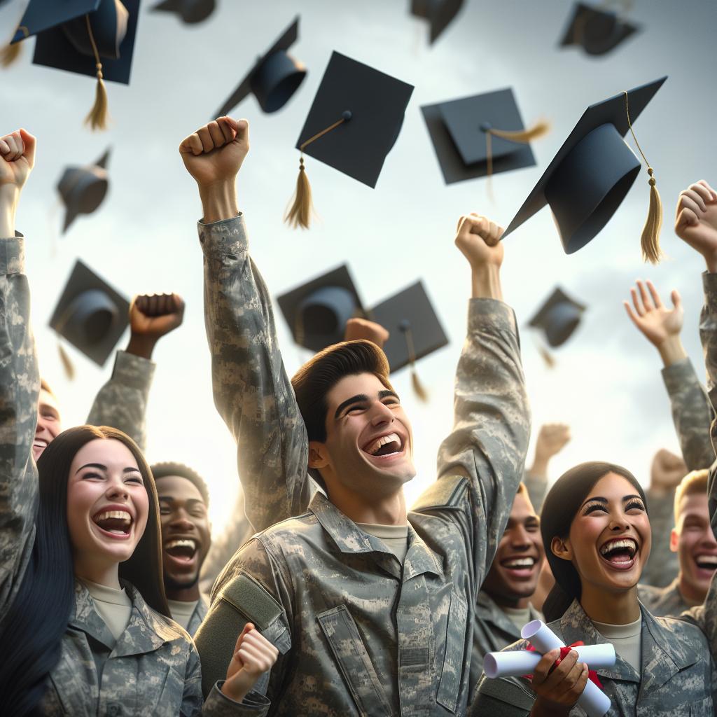 Military student graduation celebration.