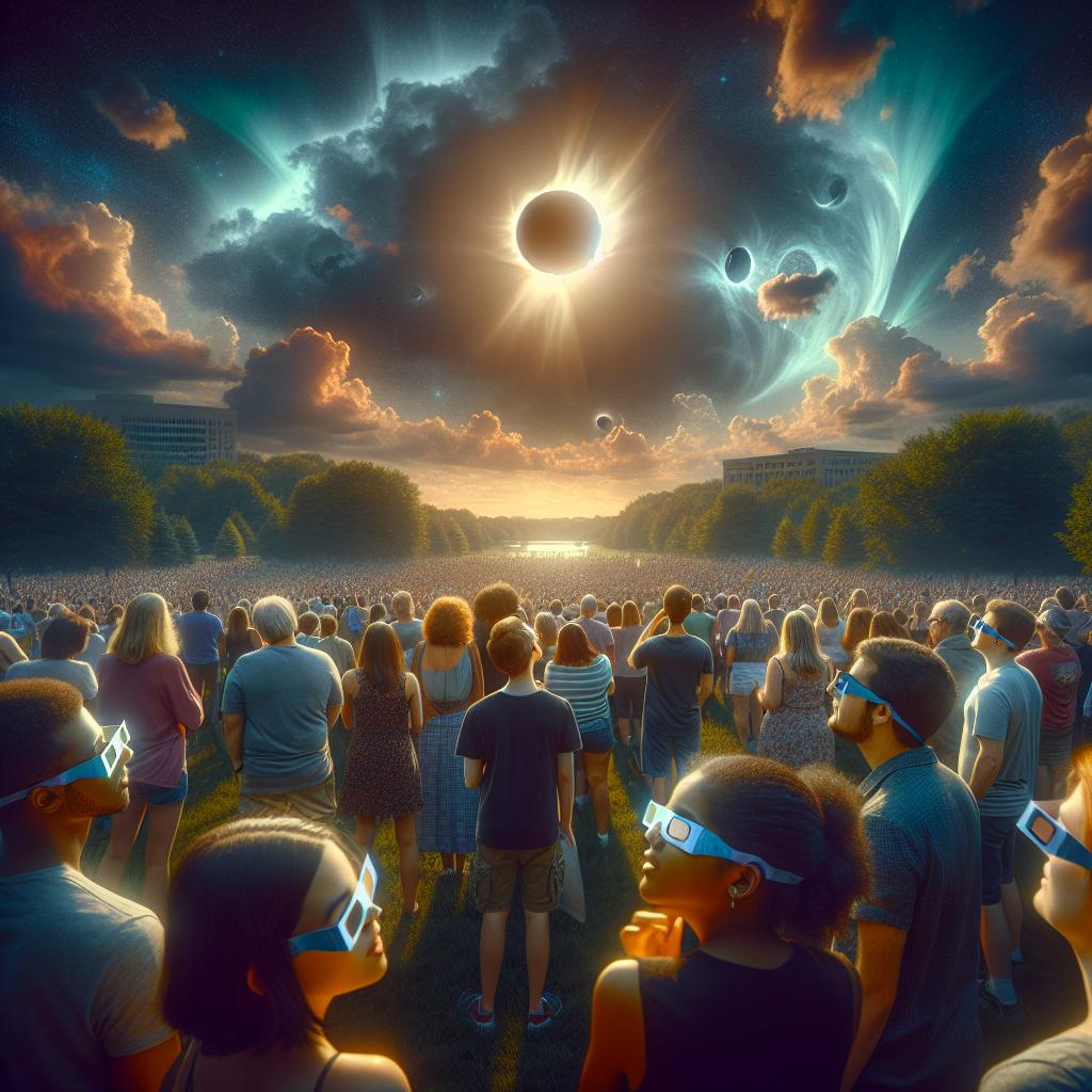 Solar eclipse event crowds