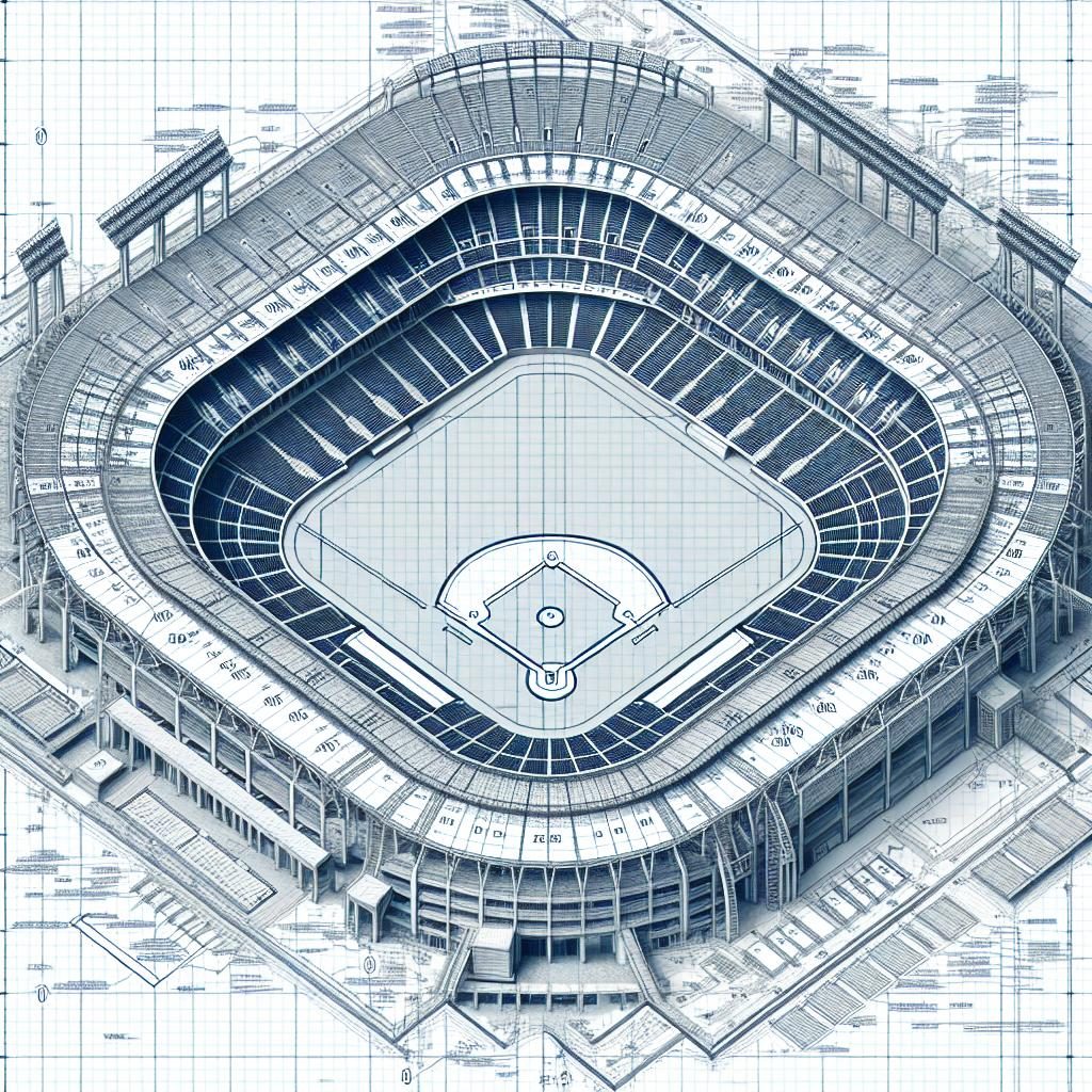 Baseball stadium construction blueprint