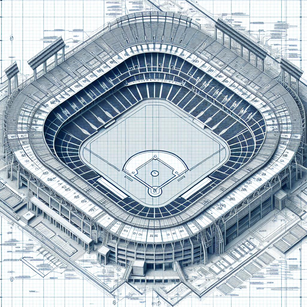 Baseball stadium construction blueprint