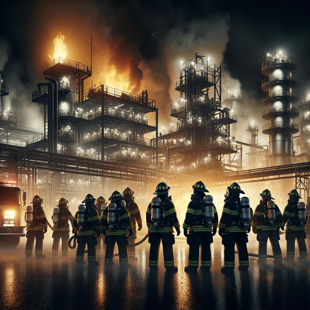 Firefighters at Chemical Plant