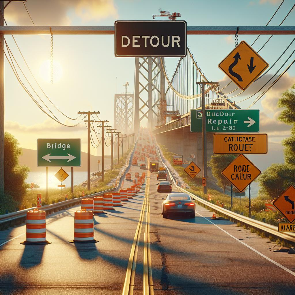 Bridge repair detour route