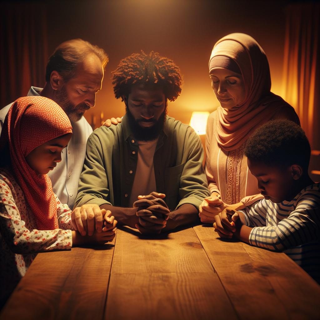 Family Praying Together Hope