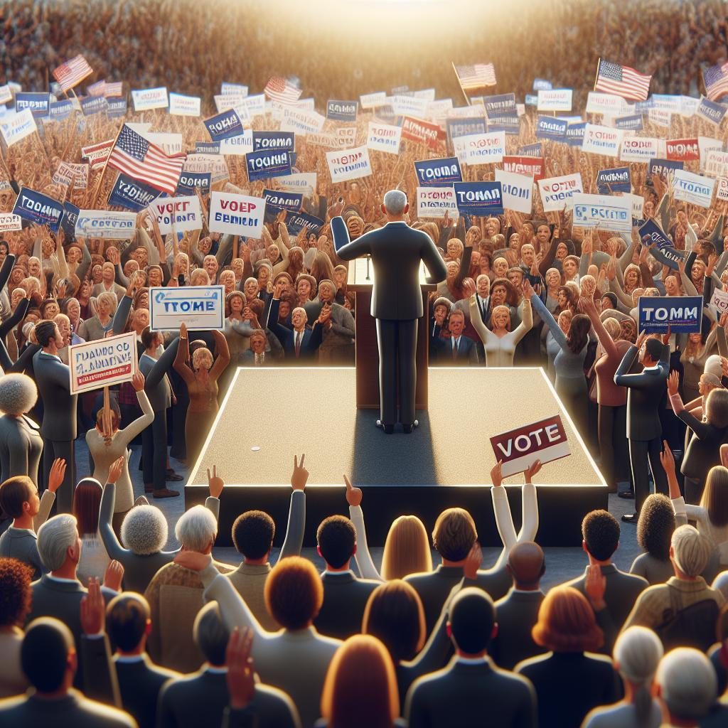 Political campaign rally illustration