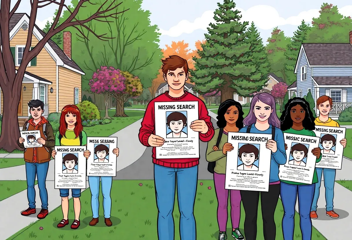 Volunteers participating in a search effort for missing teenagers in Spartanburg.