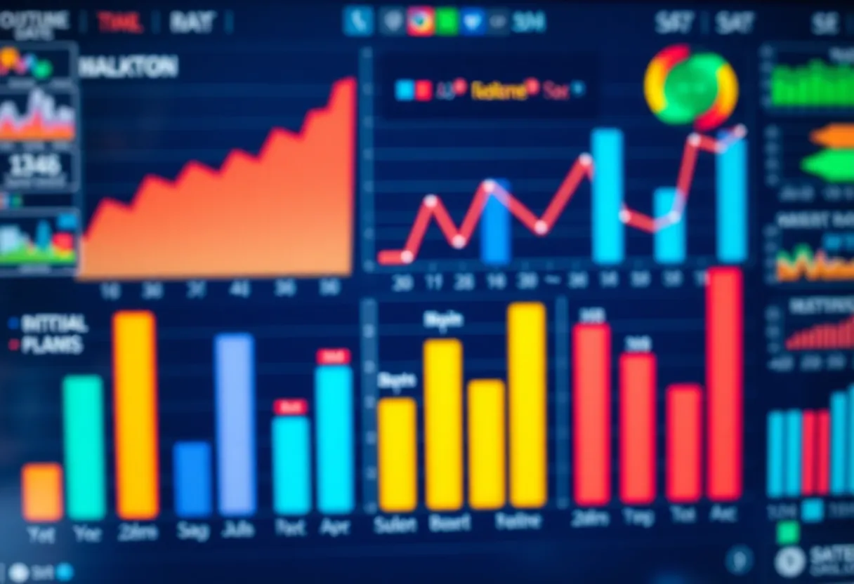 Visualization of data-driven marketing insights with graphs and analytics.