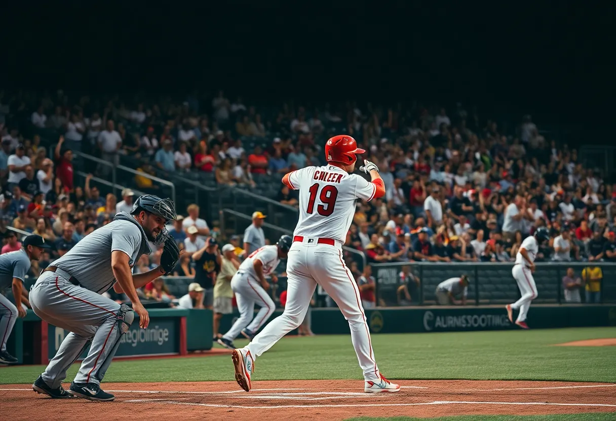 Greenville Drive players celebrating their victory in an extra innings game