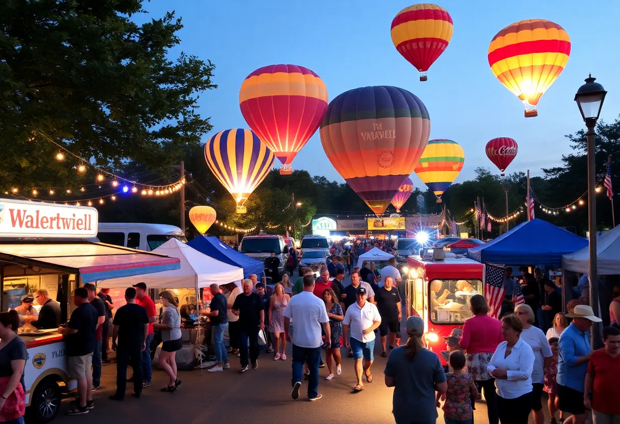 A vibrant celebration of Labor Day weekend in Greenville SC with food trucks, live music, and community gatherings.