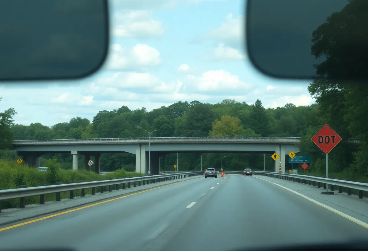 Maintenance work on SC 11 bridge over Interstate 26