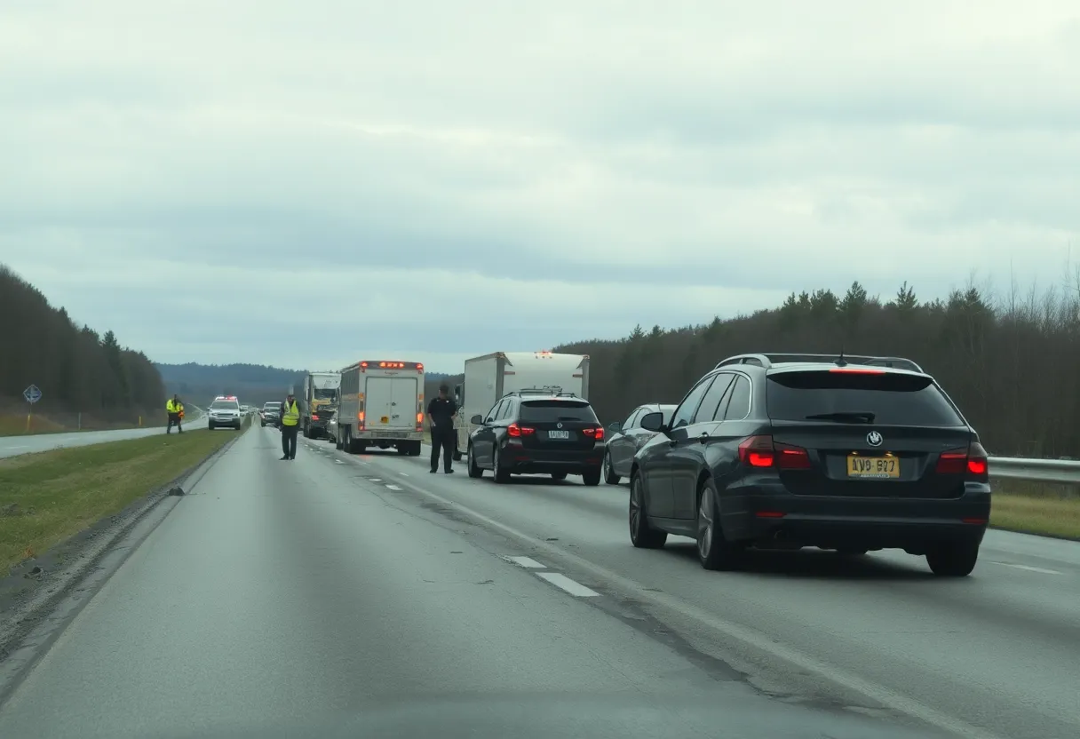 Scene of a multi-vehicle accident in Spartanburg County