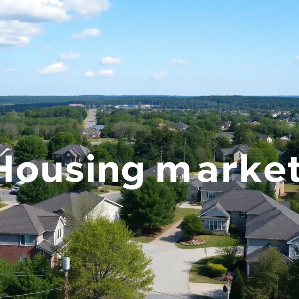 A suburban neighborhood in Spartanburg, South Carolina, showcasing houses and nature.