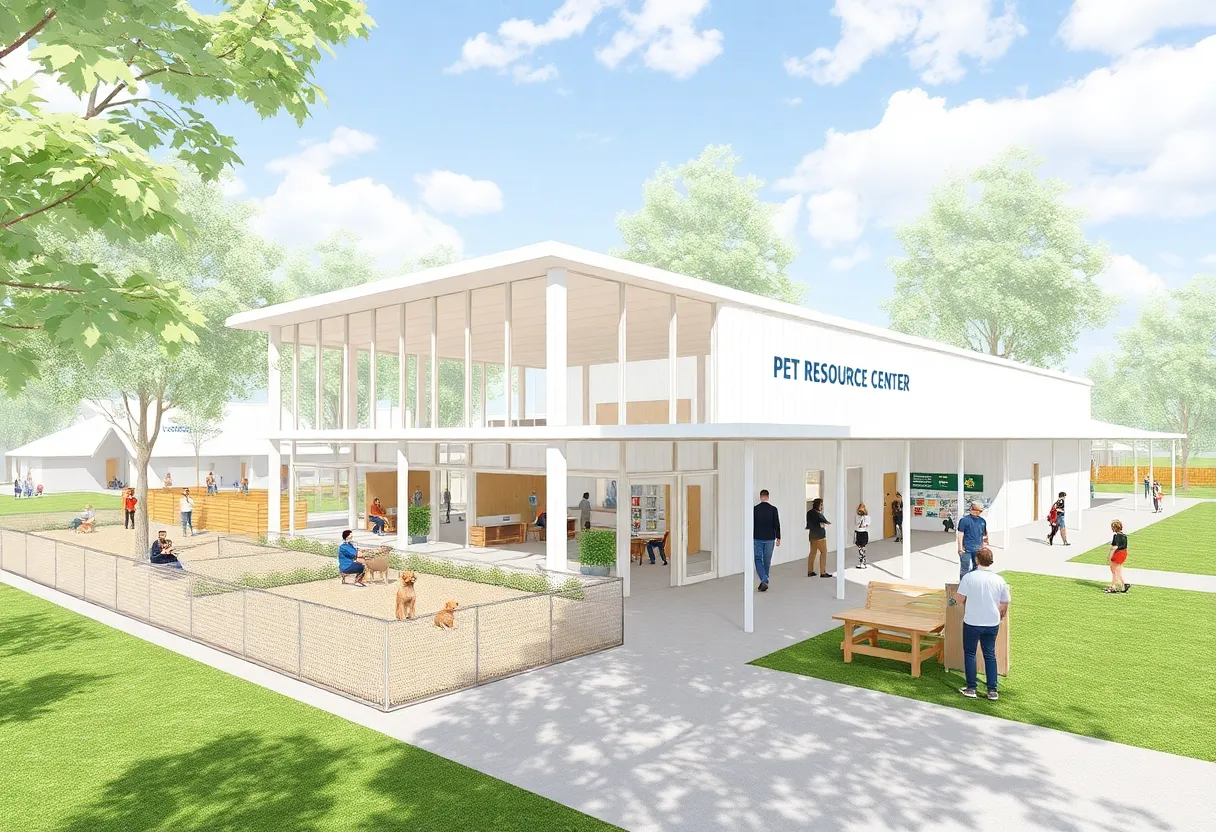 Architectural rendering of the new Pet Resource Center in Spartanburg County.