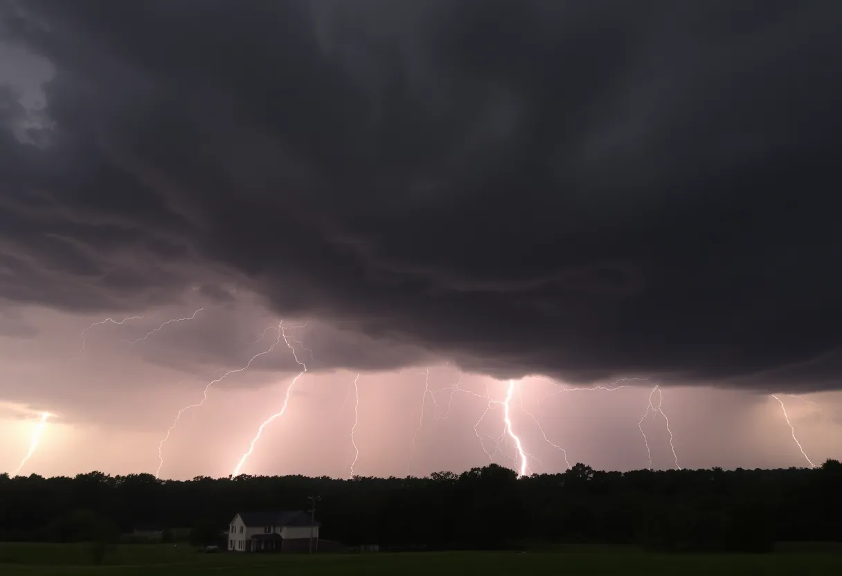 Dramatic storm clouds over Spartanburg County