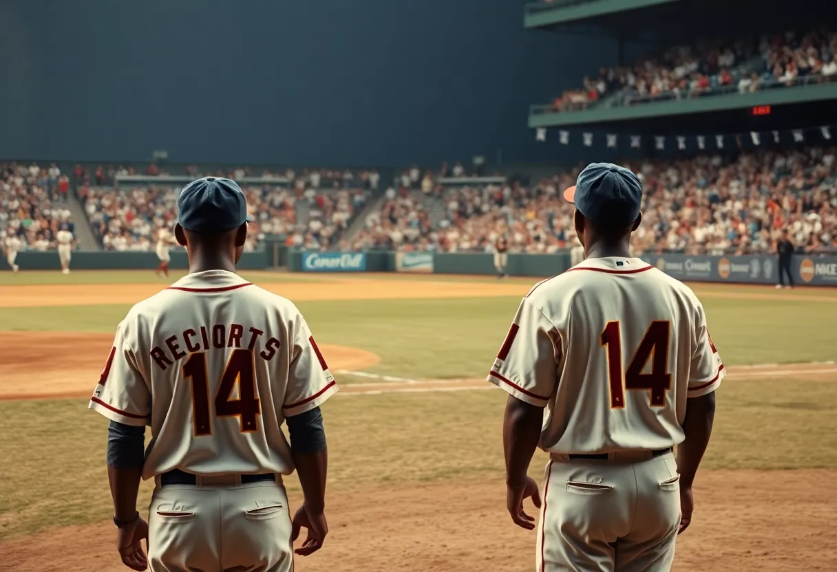Spartanburgers players in vintage jerseys celebrating a game victory