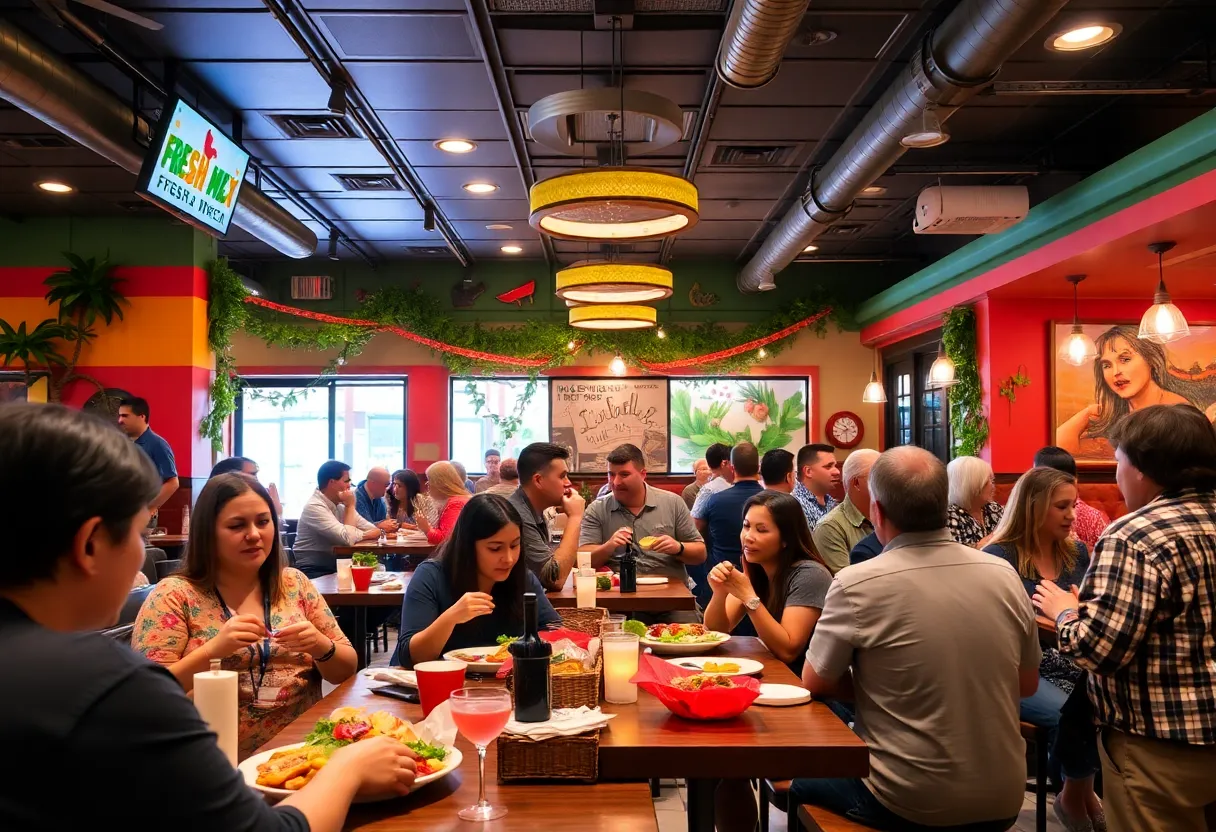 Guests enjoying Fresh-Mex cuisine at Surchero's grand opening