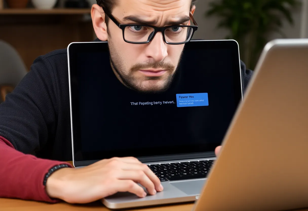 User experiencing webpage error on news website