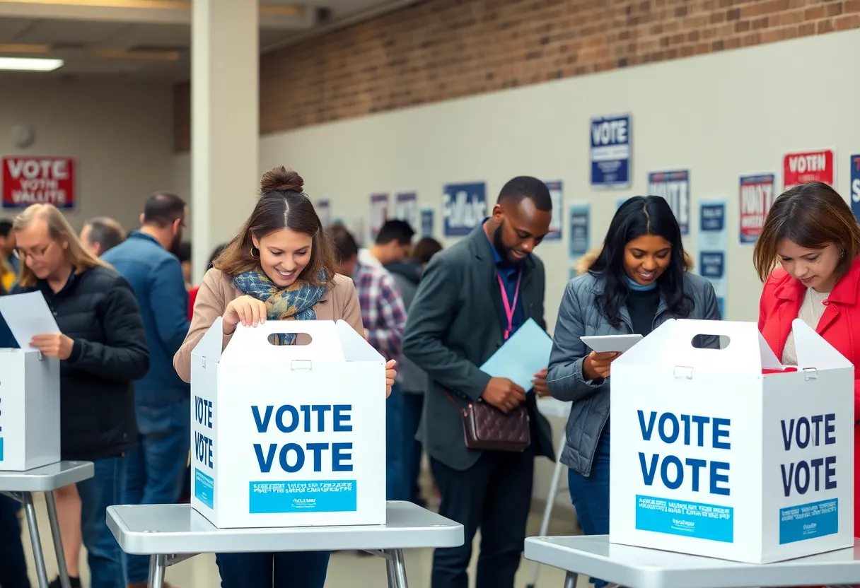 Residents casting their votes at a Spartanburg County polling location.
