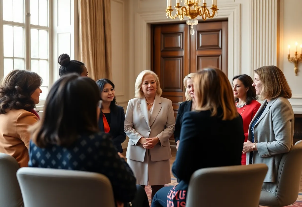 Women discussing leadership and politics at Wofford College