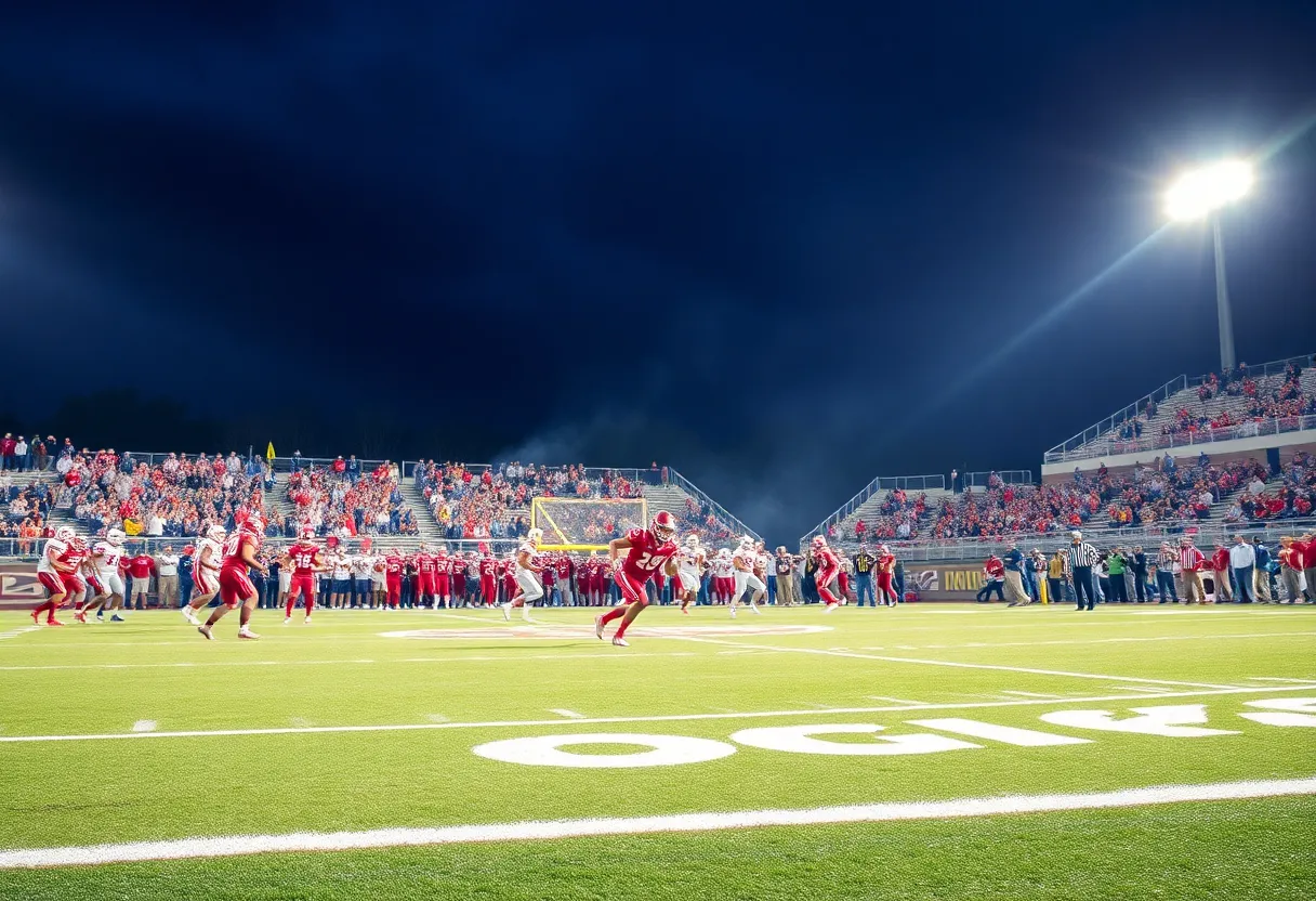 High school football action in South Carolina