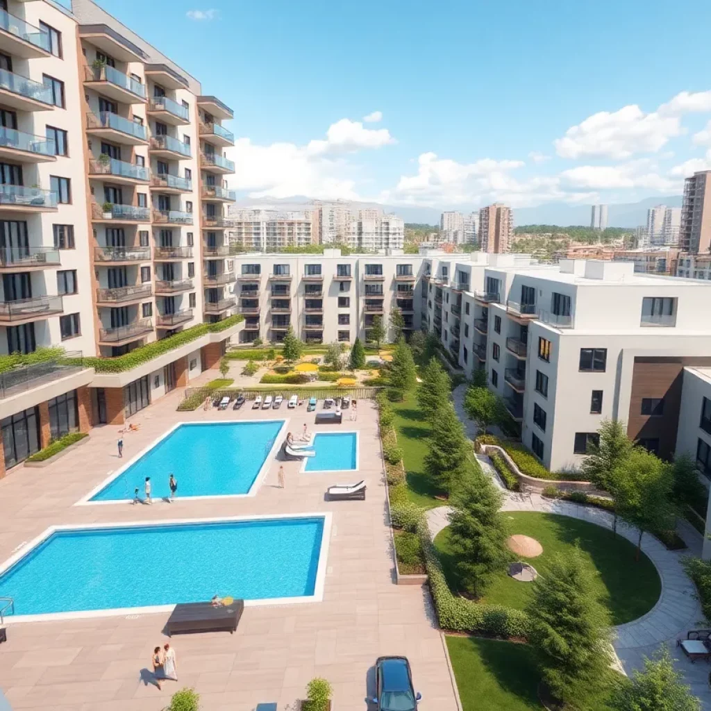 Rendering of a new apartment complex in Spartanburg