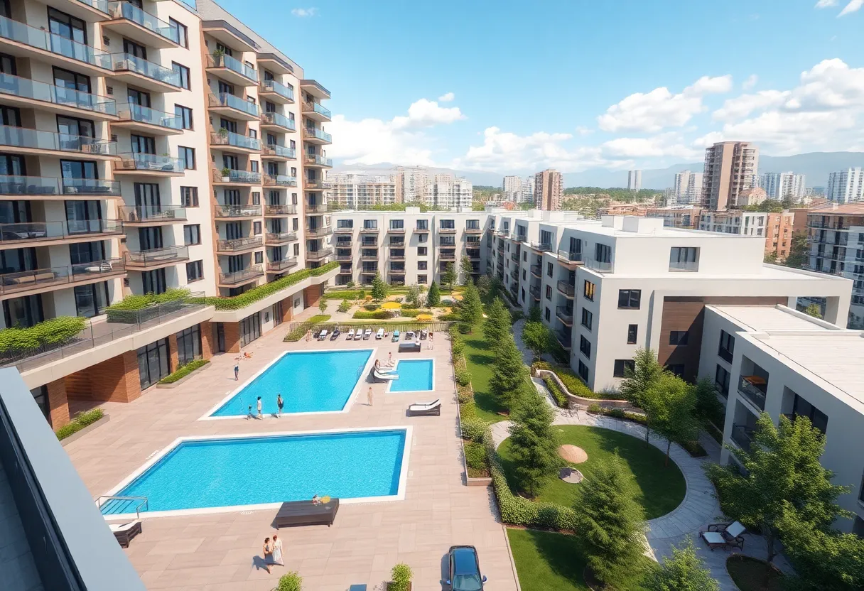 Rendering of a new apartment complex in Spartanburg