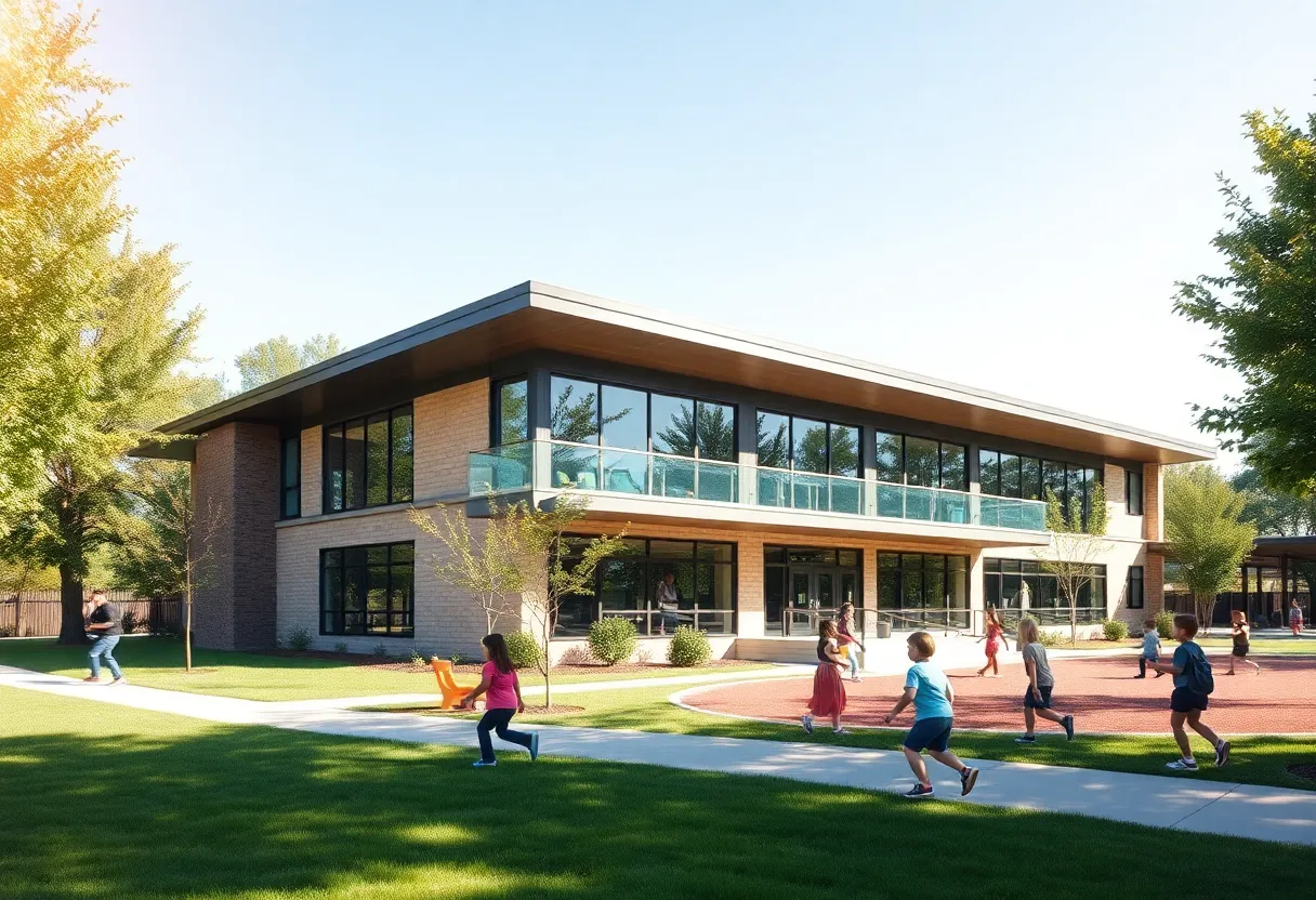 Construction site of Spartanburg child care center at Mary H. Wright Elementary School