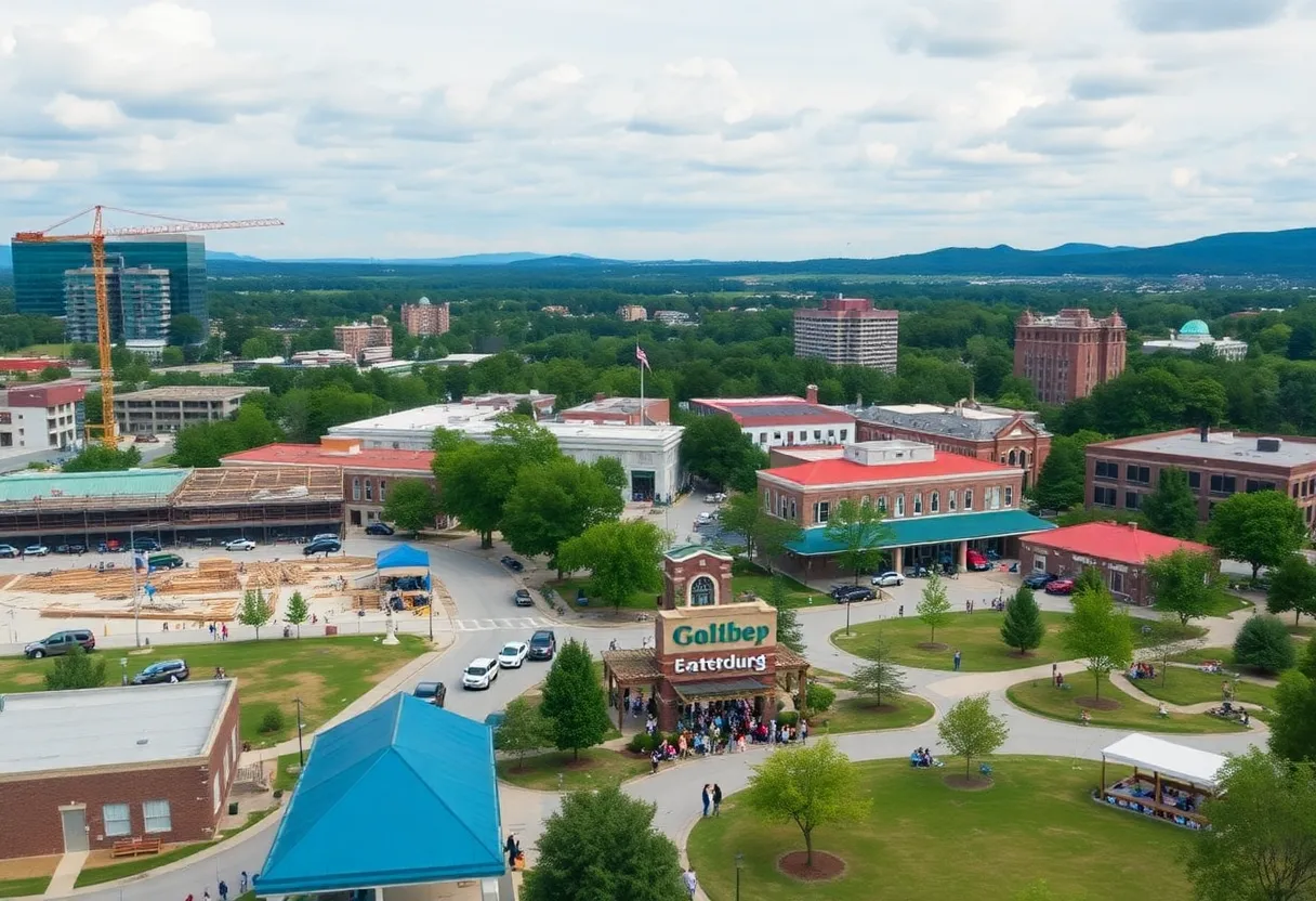Spartanburg's skyline showcasing ongoing development projects