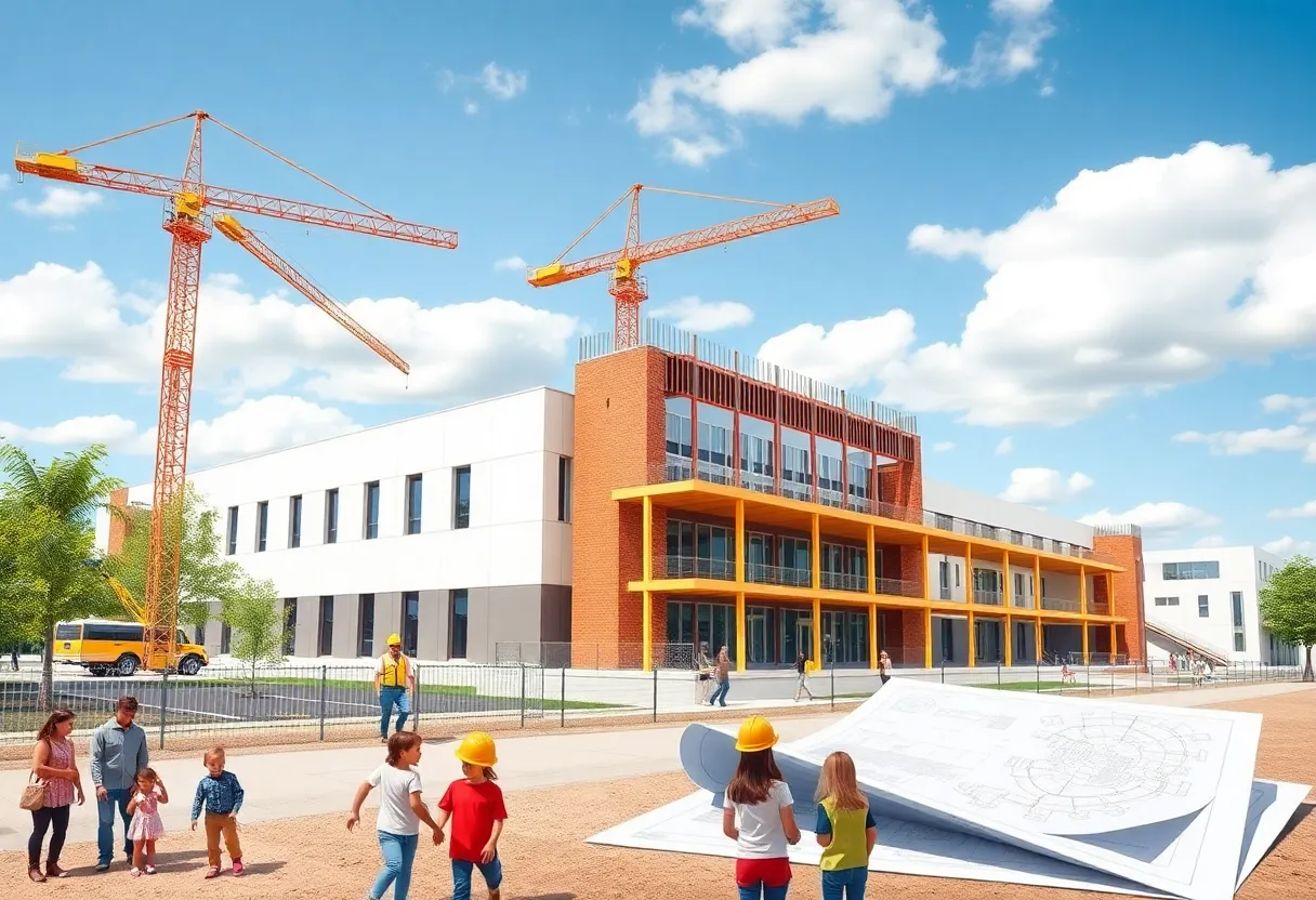 Construction site of a new school in Spartanburg