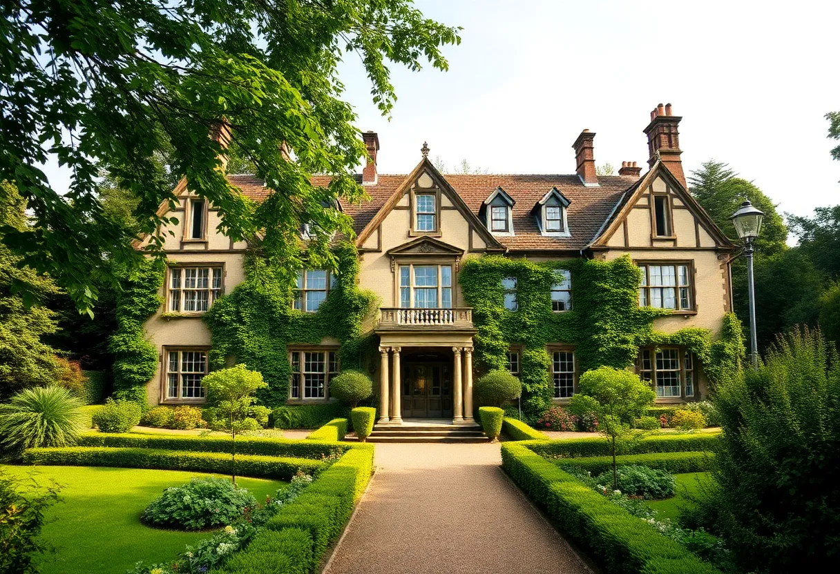 Exterior view of the Walnut Grove Manor House post-restoration