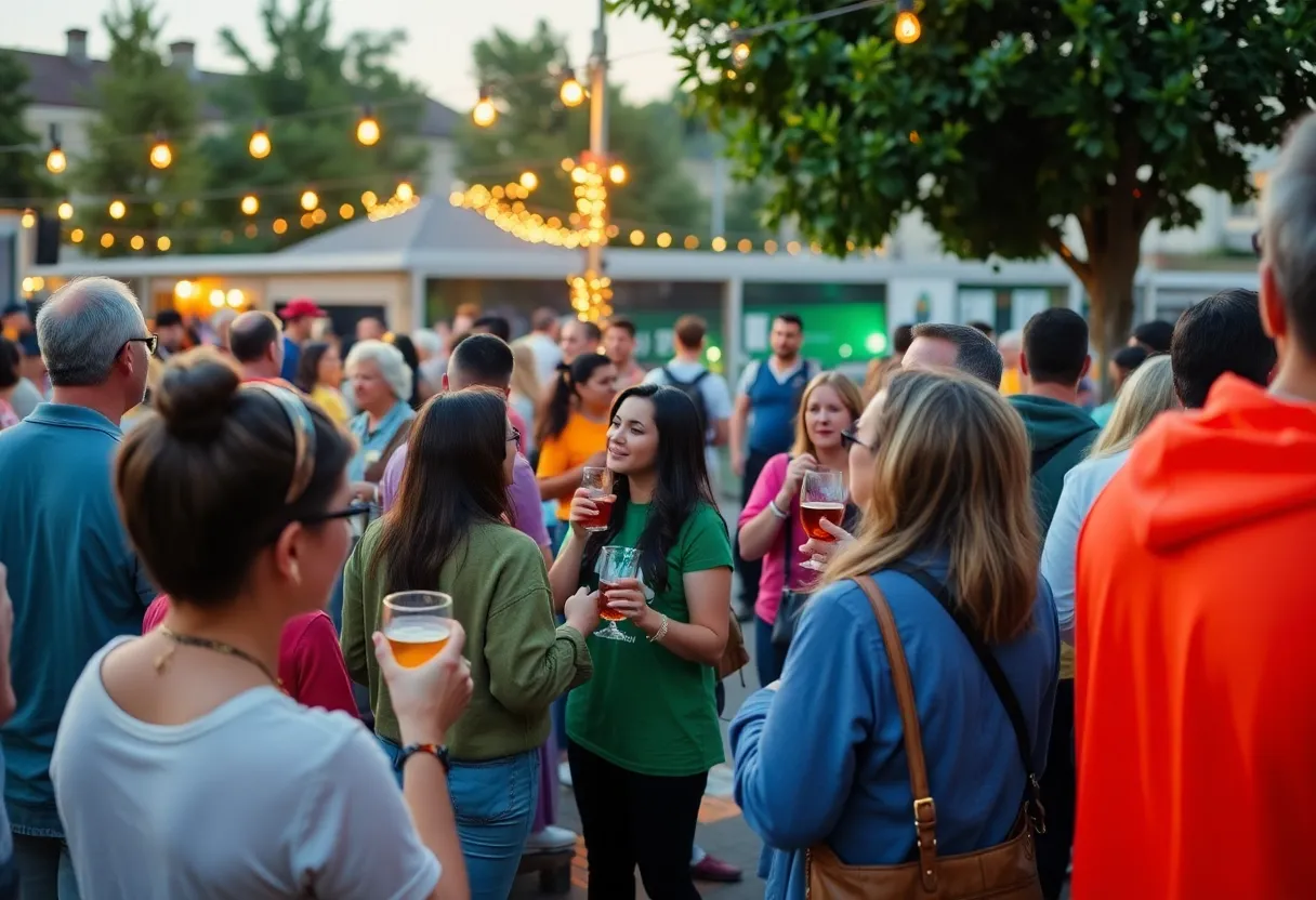 Community members celebrating at the Wofford College Yard Party for Blood Cancer awareness.