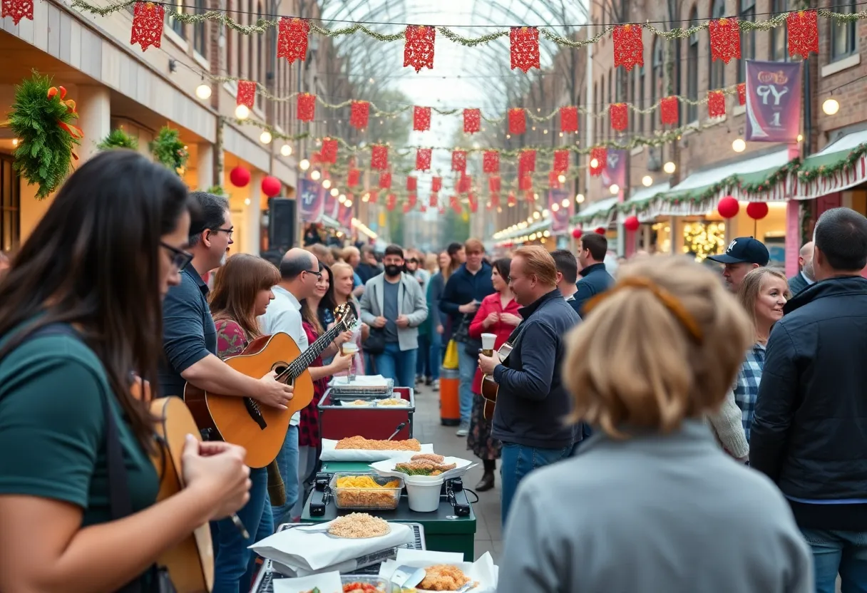People at Wofford Yard Party enjoying live music and activities