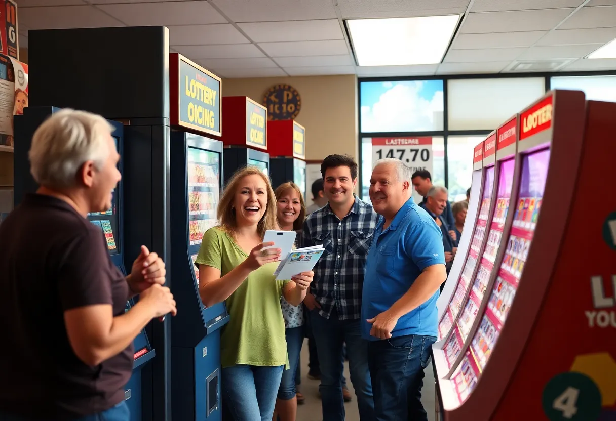 Lottery ticket sales in South Carolina with players and machines
