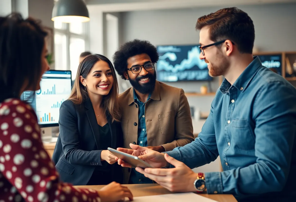 Marketers analyzing consumer behavior data for digital marketing strategies