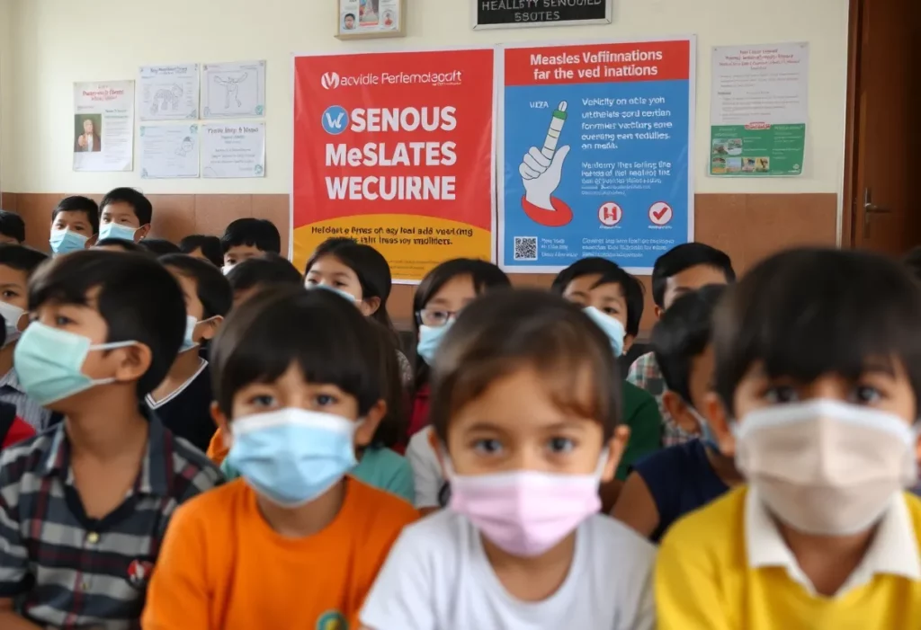 Children in quarantine with masks in a school setting
