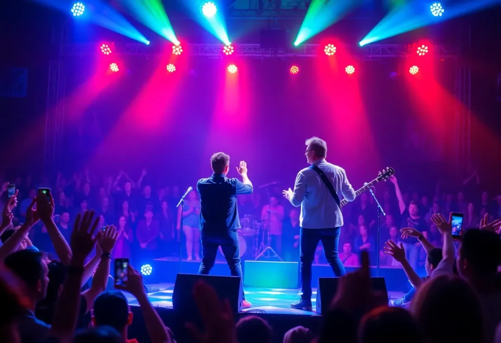 The Righteous Brothers performing on stage during their farewell tour