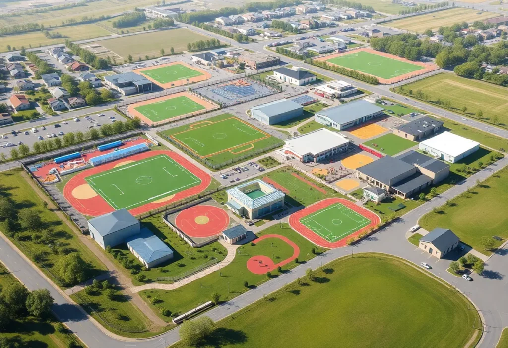 Conceptual layout of Riverbend Athletic Complex and Libertas Academy