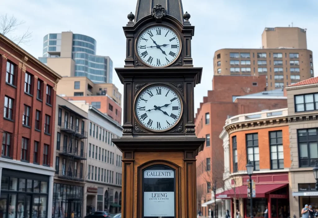Downtown Spartanburg Clock Tower before relocation