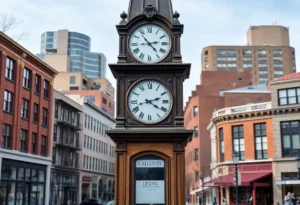 Downtown Spartanburg Clock Tower before relocation