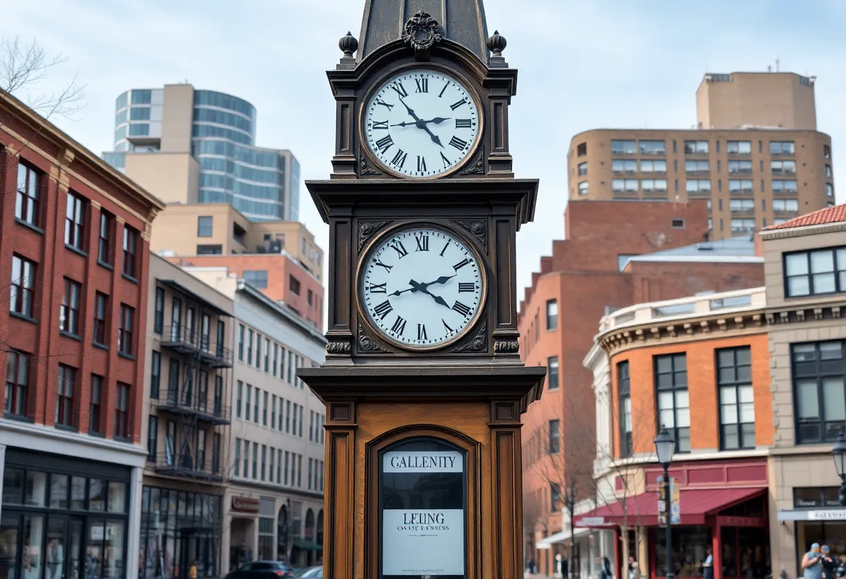 Downtown Spartanburg Clock Tower before relocation