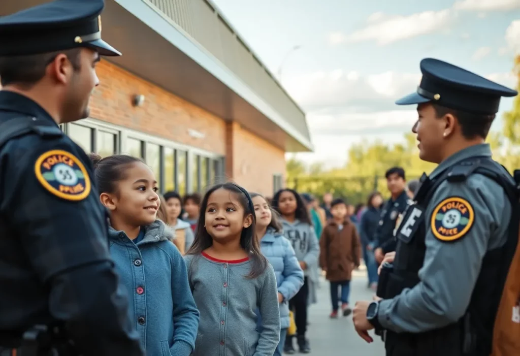 Students and officers fostering a sense of community in Spartanburg