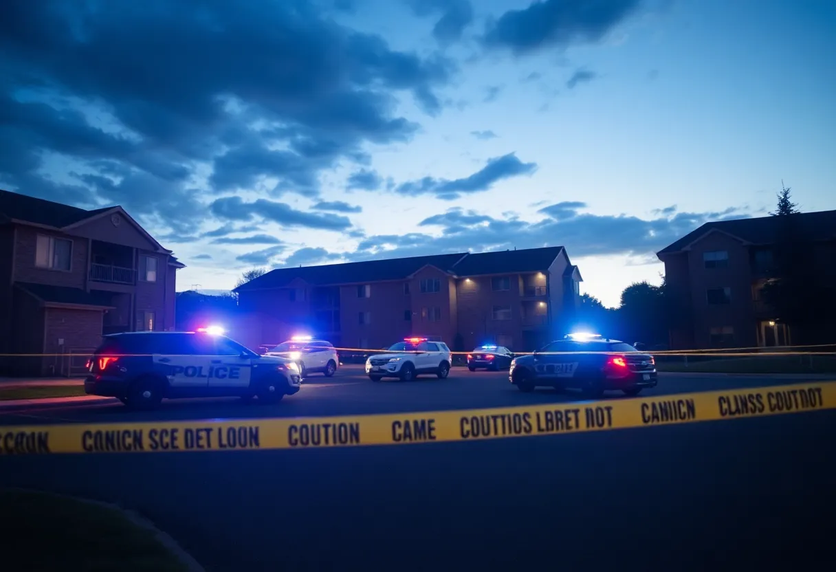 Police vehicles at the scene of a shooting in Spartanburg
