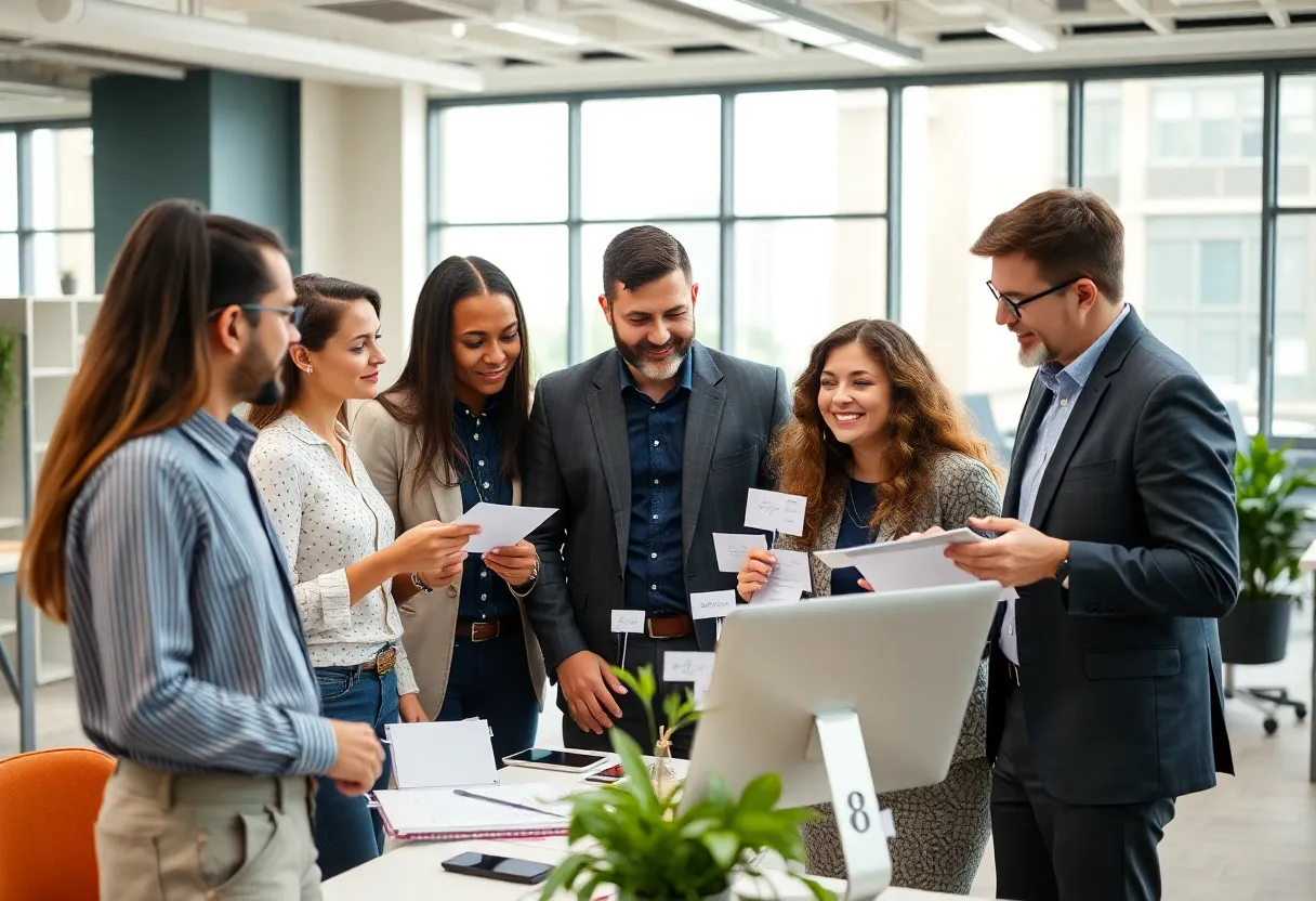 Professionals discussing a digital marketing plan