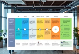 Visual representation of a customer journey map.