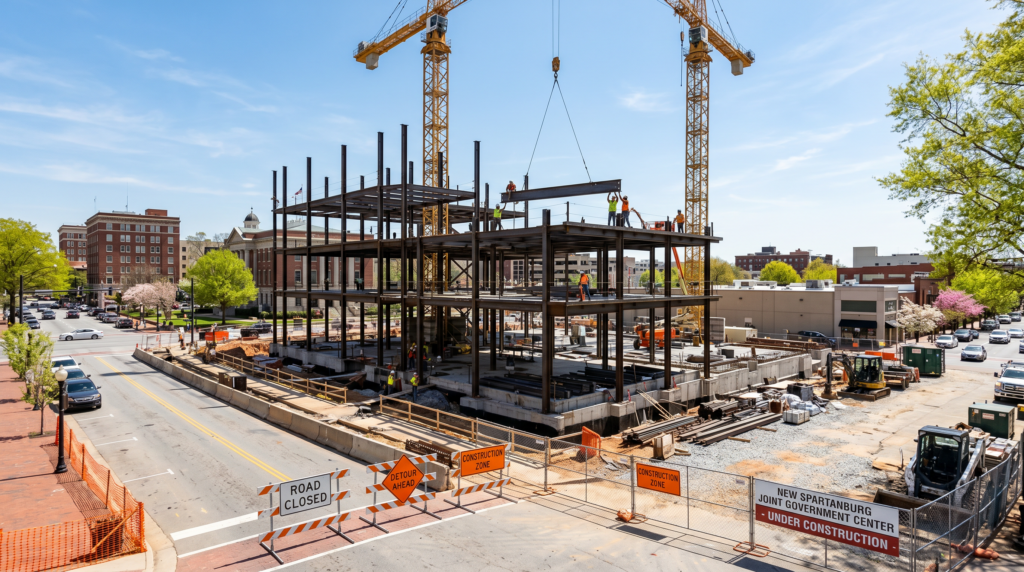 Downtown Spartanburg Road Closures to Last 16-18 Months