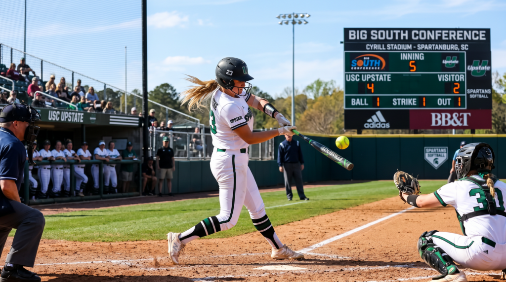 USC Upstate batter at Cyrill Stadium in Spartanburg during a Big South Conference softball game