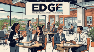 Students meeting with employers under the EDGE work-based learning program from OneSpartanburg