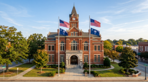 Spartanburg County Courthouse exterior in downtown Spartanburg, SC