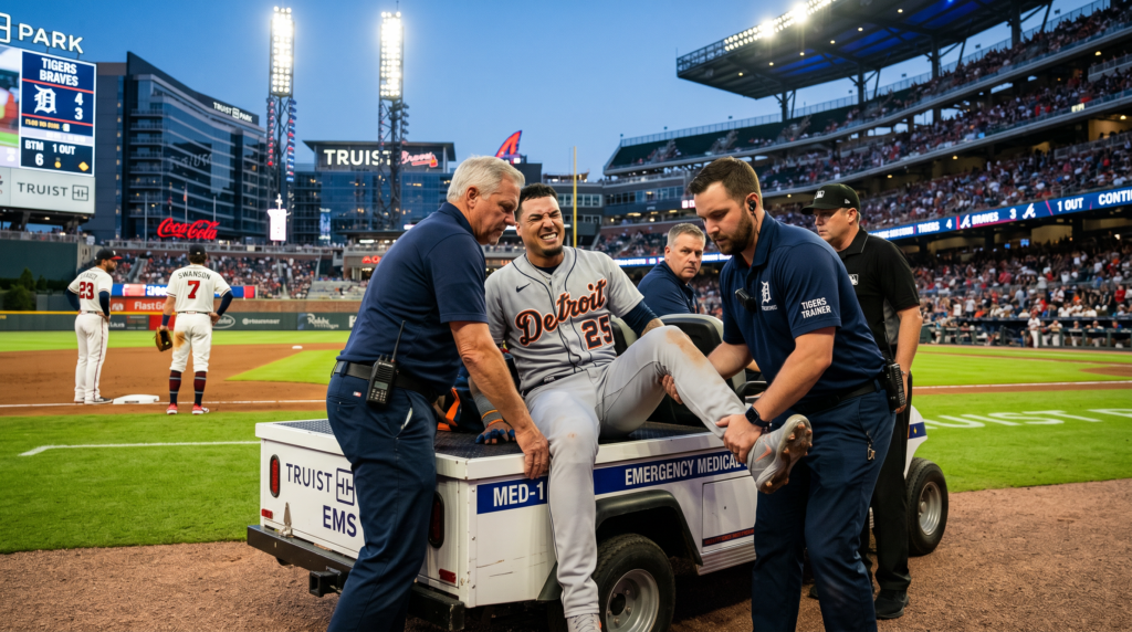 Javier Báez Carted Off at Truist Park With Right Ankle Injury, Detroit Drops 5-2 to Braves